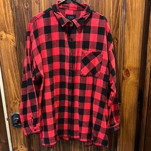 Womens Red and Black Checkered Shirt jacket